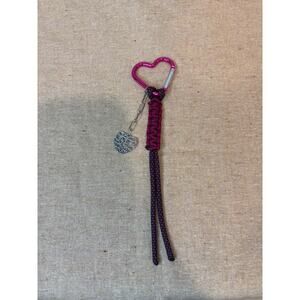 Fushia Heart Paracord Keychain